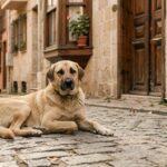 Türkiye'nin tarihi bir sokağında dinlenen Kangal türü bir köpek — 7527 sayılı Hayvanları Koruma Kanunu'nun korumasındaki sokak hayvanlarını temsil ediyor