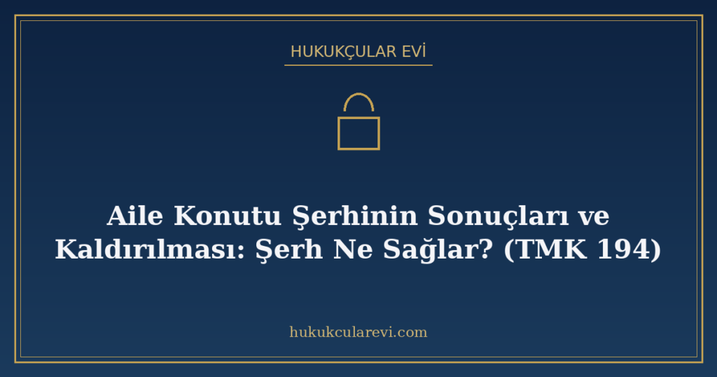 Aile Konutu Şerhinin Sonuçları ve Kaldırılması: Şerh Ne Sağlar? (TMK 194) Aile Konutu Şerhinin Sonuçları ve Kaldırılması: Şerh Ne Sağlar? (TMK 194)