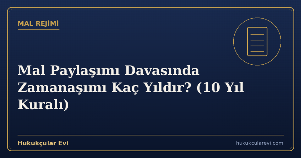 Mal Paylaşımı Davasında Zamanaşımı Kaç Yıldır? (10 Yıl Kuralı)
