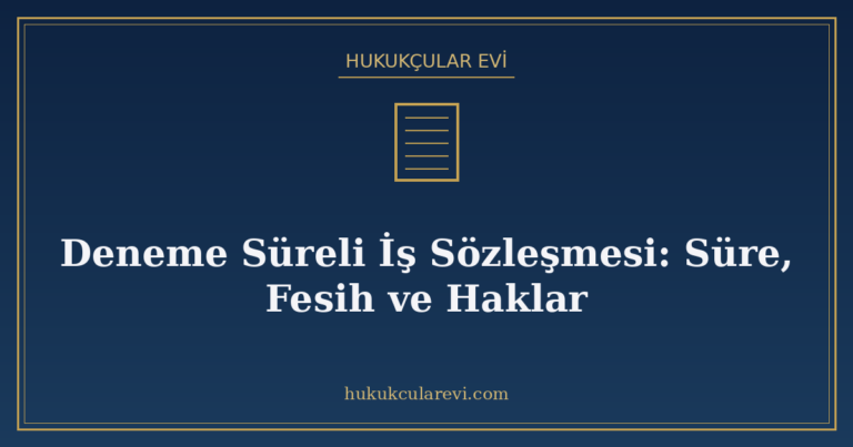 Deneme Süreli İş Sözleşmesi: Süre, Fesih ve Haklar