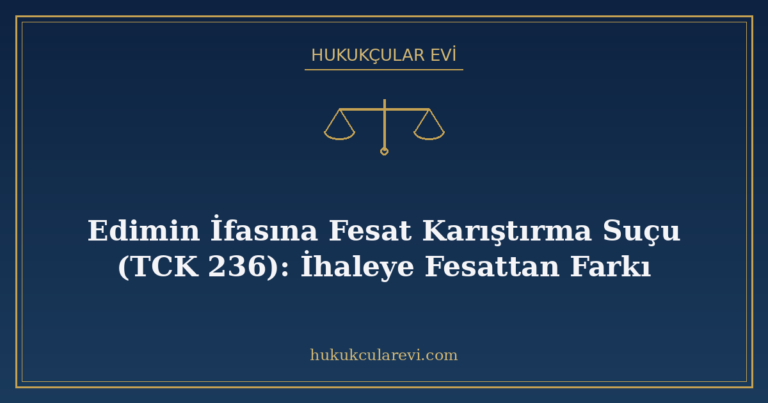 Edimin İfasına Fesat Karıştırma Suçu (TCK 236): İhaleye Fesa