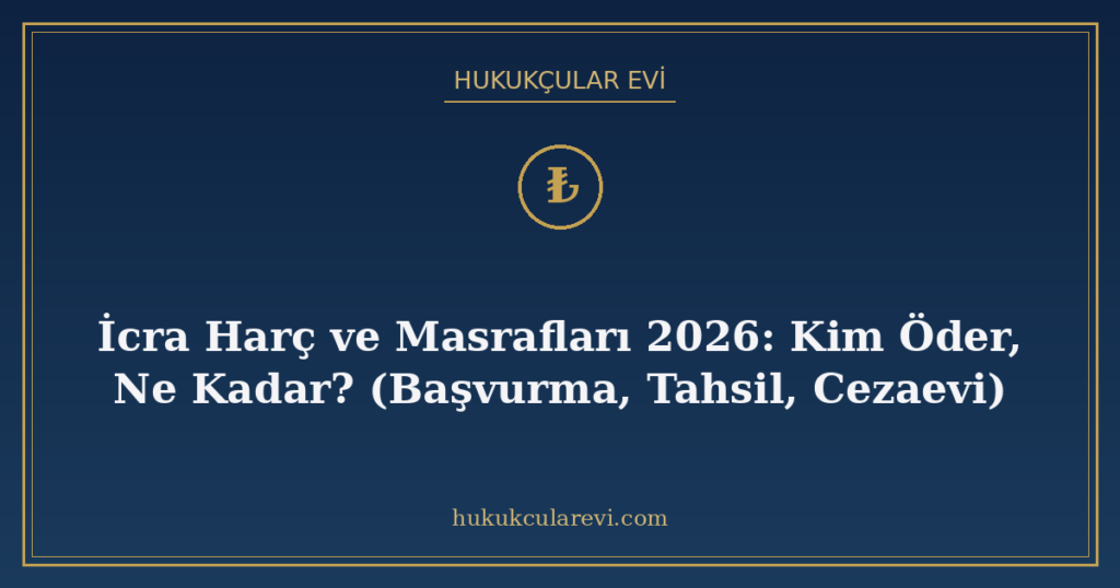 İcra Harç ve Masrafları 2026: Kim Öder, Ne Kadar? (Başvurma, Tahsil, Cezaevi)