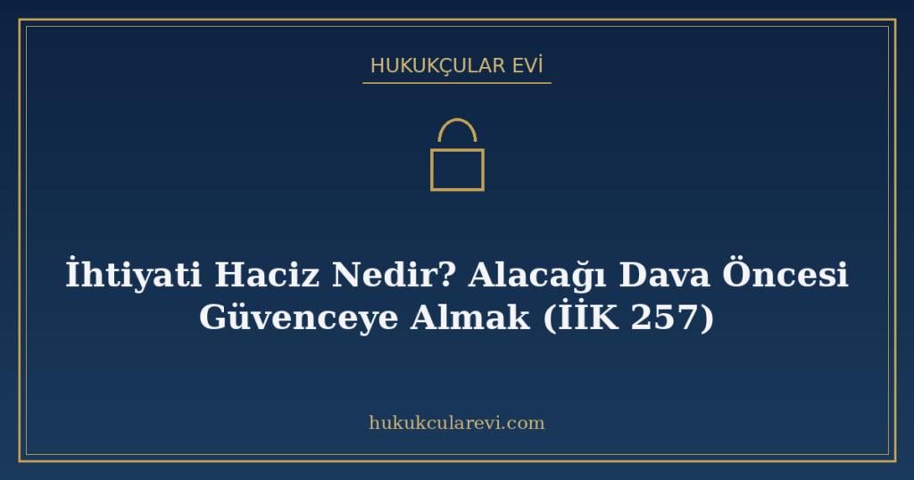 İhtiyati Haciz Nedir? Alacağı Dava Öncesi Güvenceye Almak (İİK 257) İhtiyati Haciz Nedir? Alacağı Dava Öncesi Güvenceye Almak (İİK 257)