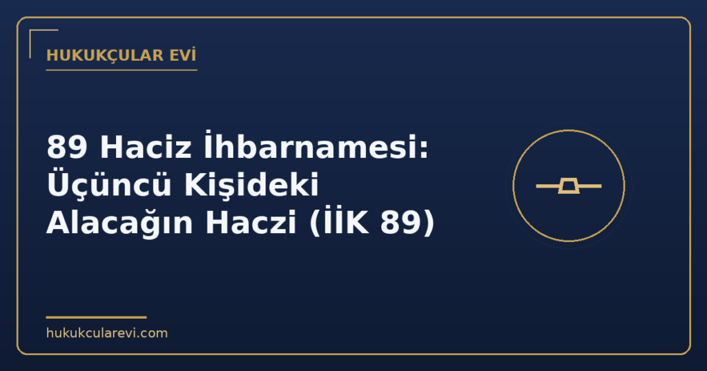89 Haciz İhbarnamesi: Üçüncü Kişideki Alacağın Haczi (İİK 89)