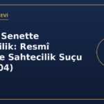 Çek ve senette sahtecilik resmi belgede sahtecilik TCK 204
