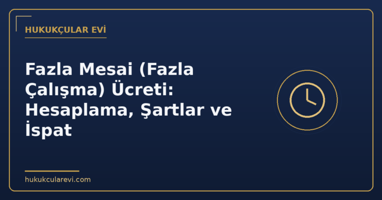 Fazla Mesai (Fazla Çalışma) Ücreti: Hesaplama, Şartlar ve İspat