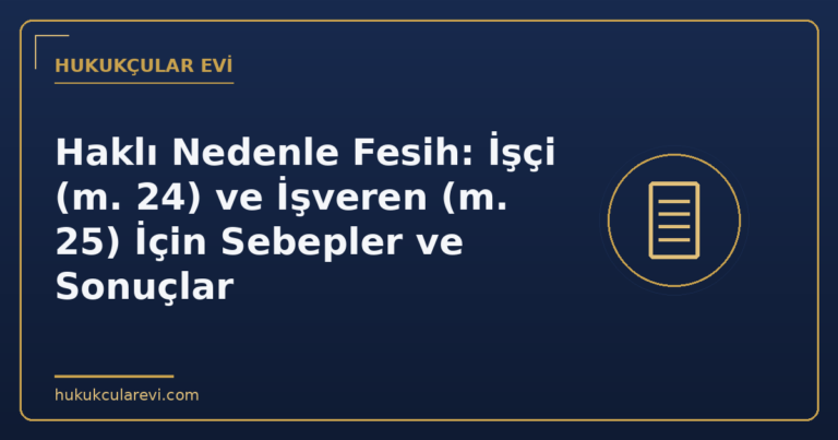 Haklı Nedenle Fesih: İşçi (m. 24) ve İşveren (m. 25) İçin Sebepler ve Sonuçlar