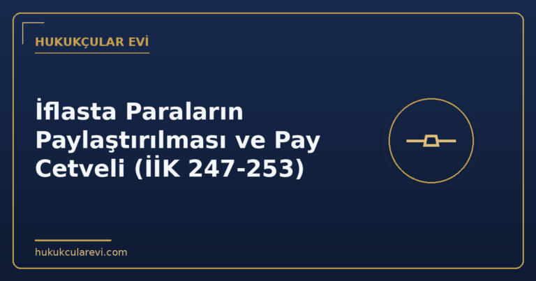 İflasta Paraların Paylaştırılması ve Pay Cetveli (İİK 247-253)