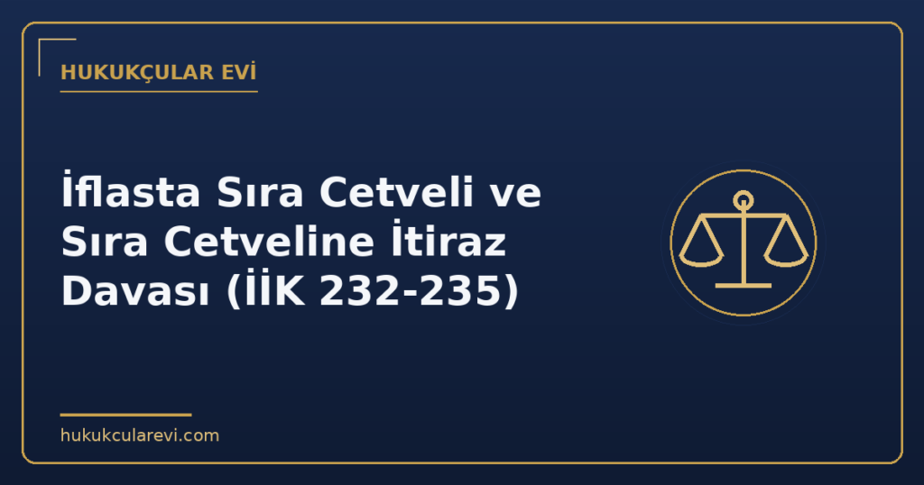 İflasta Sıra Cetveli ve Sıra Cetveline İtiraz Davası (İİK 232-235)