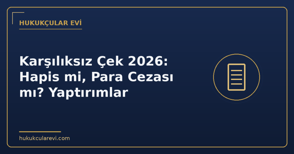 Karşılıksız Çek 2026: Hapis mi, Para Cezası mı? Yaptırımlar