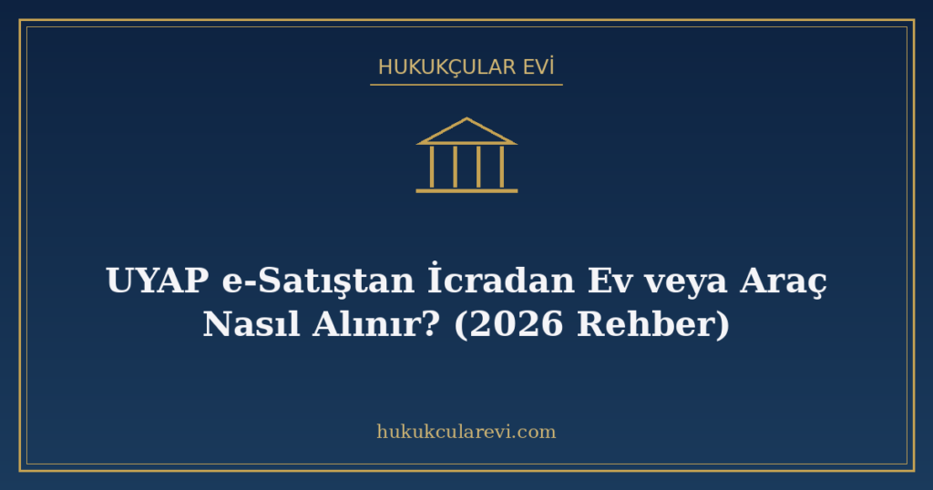 UYAP e-Satıştan İcradan Ev veya Araç Nasıl Alınır? (2026 Rehber)