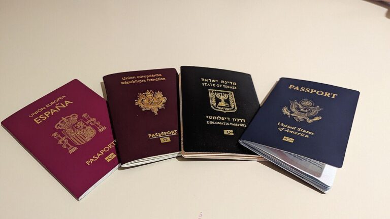 Farklı ülkelere ait pasaportlar