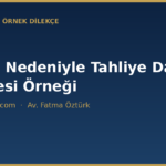 ihtiyac nedeniyle tahliye dava dilekcesi ornegi