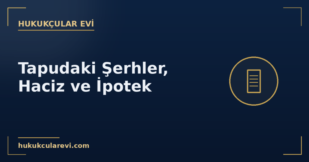 Tapudaki Şerhler, Haciz ve İpotek: Tapu Kaydını (Takyidat) Okumak Tapudaki Şerhler, Haciz ve İpotek: Tapu Kaydını (Takyidat) Okumak