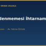 kira odenmemesi ihtarname ornegi