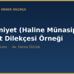 meskeniyet iddiasi sikayet dilekcesi ornegi