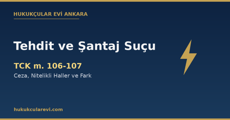 Tehdit ve şantaj suçu TCK 106-107 kapak — Hukukçular Evi Ankara