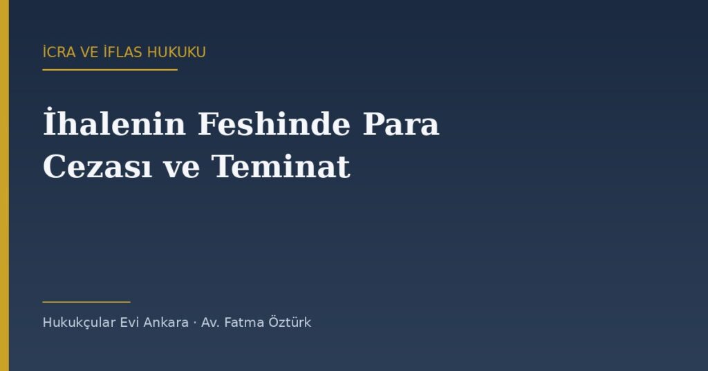 İhalenin Feshinde Para Cezası ve Teminat Şartı: %10 ve %5 Kuralı (İİK 134) İhalenin Feshinde Para Cezası ve Teminat Şartı: %10 ve %5 Kuralı (İİK 134)