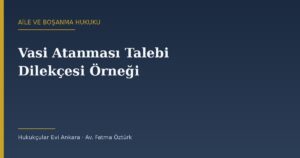Vasi Atanması (Kısıtlama) Talebi Dilekçesi Örneği (2026) — TMK 405