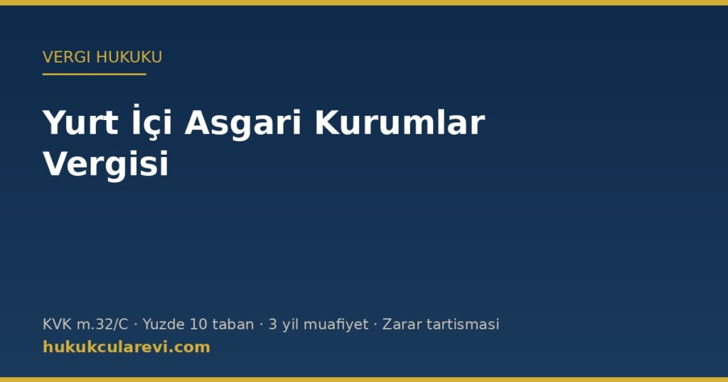 Yurt İçi Asgari Kurumlar Vergisi (KVK m.32/C): Matrah, İndirimler ve Geçmiş Yıl Zararı Tartışması Yurt İçi Asgari Kurumlar Vergisi (KVK m.32/C): Matrah, İndirimler ve Geçmiş Yıl Zararı Tartışması