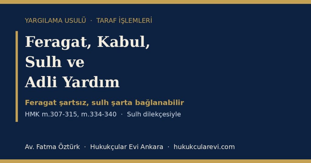 Feragat, Kabul, Sulh ve Adli Yardım 2026 (HMK m.307-315, m.334-340): Uzlaşma Teklifine İmza Atmadan Önce — Sulh Dilekçesi Örneğiyle Feragat, Kabul, Sulh ve Adli Yardım 2026 (HMK m.307-315, m.334-340): Uzlaşma Teklifine İmza Atmadan Önce — Sulh Dilekçesi Örneğiyle