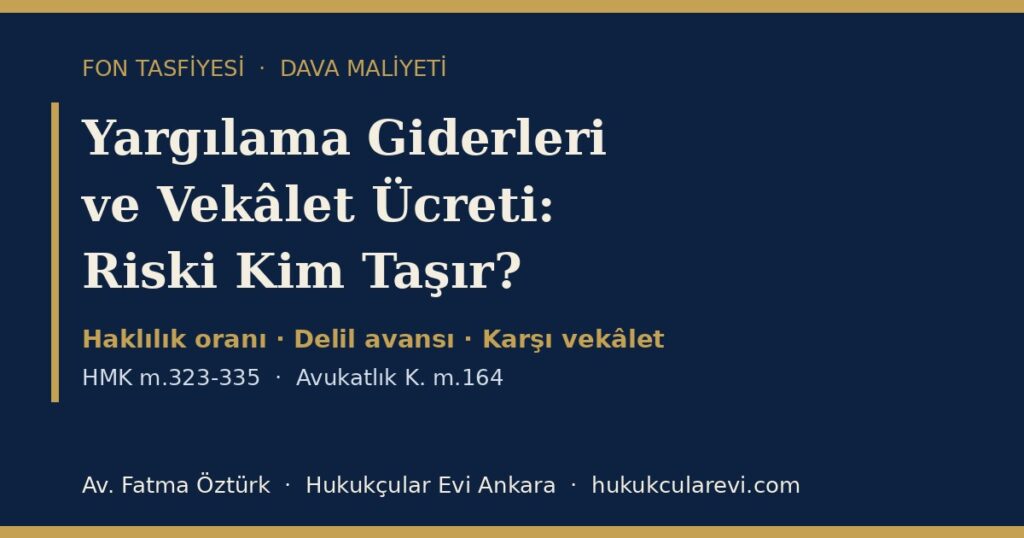 Fon Davasında Yargılama Giderleri ve Vekâlet Ücreti 2026: Delil Avansı, Haklılık Oranı ve Karşı Vekâlet Ücreti — HMK m.323-335 ile Avukatlık Kanunu m.164 Kapsamında Fon Davasında Yargılama Giderleri ve Vekâlet Ücreti 2026: Delil Avansı, Haklılık Oranı ve Karşı Vekâlet Ücreti — HMK m.323-335 ile Avukatlık Kanunu m.164 Kapsamında