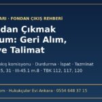 Fonumdan çıkmak istiyorum: geri alım talebi, valör, çıkış komisyonu ve talimatın ispatı rehberi 2026