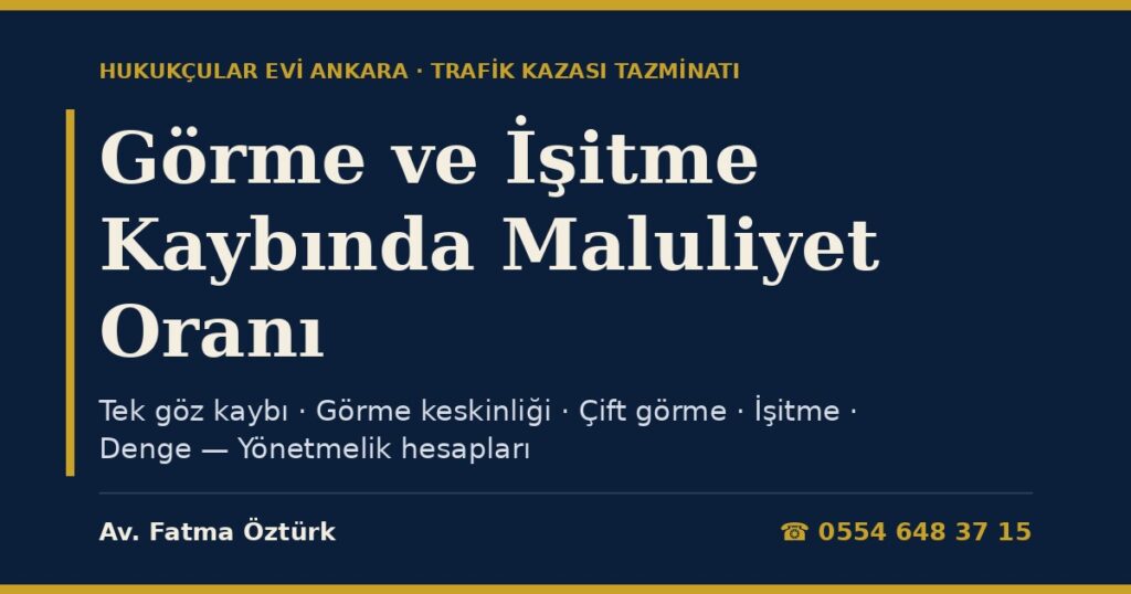 Görme ve İşitme Kaybında Maluliyet Oranı 2026: Tek Göz Kaybı, Görme Keskinliği, Çift Görme, İşitme Kaybı ve Denge Bozukluğu (Yönetmelik Hesapları) Görme ve İşitme Kaybında Maluliyet Oranı 2026: Tek Göz Kaybı, Görme Keskinliği, Çift Görme, İşitme Kaybı ve Denge Bozukluğu (Yönetmelik Hesapları)