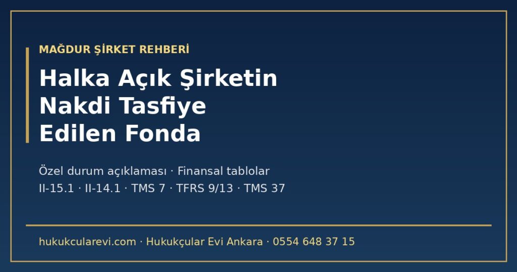 Halka Açık Şirketin Nakdi Tasfiye Edilen Fonda 2026: Özel Durum Açıklaması (II-15.1 m.4-9, m.24), 1 Ekim İngilizce Açıklama Zorunluluğu, Finansal Tablolara Yansıtma (TMS 7, TFRS 9, TFRS 13, TMS 37), II-14.1 Takvimi ve Yönetim Kurulu Sorumluluğu Halka Açık Şirketin Nakdi Tasfiye Edilen Fonda 2026: Özel Durum Açıklaması (II-15.1 m.4-9, m.24), 1 Ekim İngilizce Açıklama Zorunluluğu, Finansal Tablolara Yansıtma (TMS 7, TFRS 9, TFRS 13, TMS 37), II-14.1 Takvimi ve Yönetim Kurulu Sorumluluğu