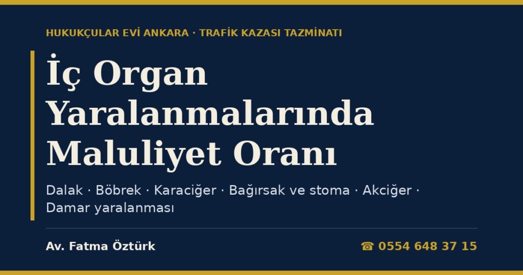 İç Organ Yaralanmalarında Maluliyet Oranı 2026: Dalak Alınması, Böbrek Kaybı, Karaciğer, Bağırsak, Akciğer, Damar Yaralanması ve Karın Fıtığı (Yönetmelik Tabloları) İç Organ Yaralanmalarında Maluliyet Oranı 2026: Dalak Alınması, Böbrek Kaybı, Karaciğer, Bağırsak, Akciğer, Damar Yaralanması ve Karın Fıtığı (Yönetmelik Tabloları)