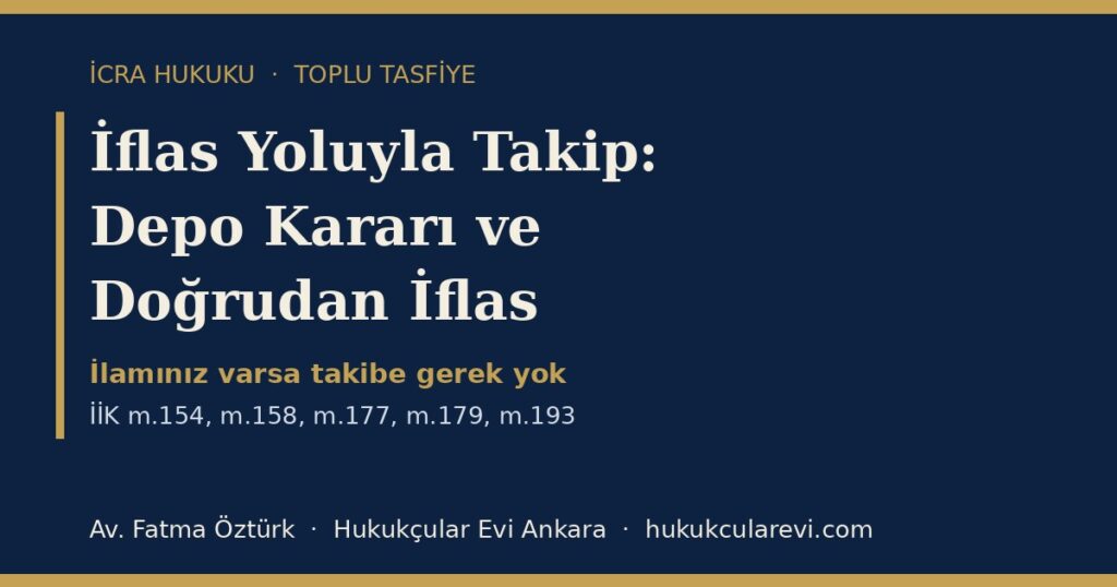 İflas Yoluyla Takip 2026 (İİK m.154-194): Ödeme Emri, Depo Kararı, Doğrudan Doğruya İflas ve Masanın Sonuçları — Dilekçe Örneğiyle İflas Yoluyla Takip 2026 (İİK m.154-194): Ödeme Emri, Depo Kararı, Doğrudan Doğruya İflas ve Masanın Sonuçları — Dilekçe Örneğiyle