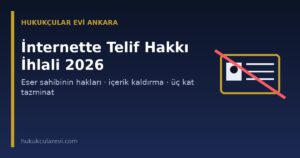 İnternette Telif Hakkı İhlali 2026: Eser Sahibinin Hakları, İçerik Kaldırma, Üç Kat Tazminat ve Ceza Yolu (FSEK)
