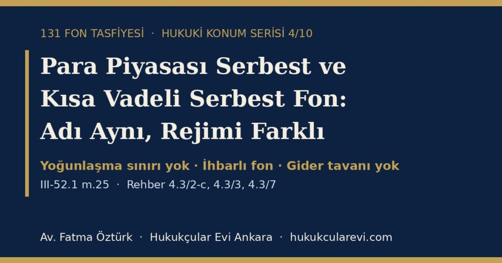 Para Piyasası Serbest ve Kısa Vadeli Serbest Fon Tasfiyesi 2026: Adı Para Piyasası, Rejimi Serbest — III-52.1 m.25 ile Rehber 4.3/2-c, 4.3/3 ve 4.3/7 Kapsamında Yatırımcının Konumu Para Piyasası Serbest ve Kısa Vadeli Serbest Fon Tasfiyesi 2026: Adı Para Piyasası, Rejimi Serbest — III-52.1 m.25 ile Rehber 4.3/2-c, 4.3/3 ve 4.3/7 Kapsamında Yatırımcının Konumu