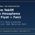 Pay alım teklifi alacağı hesaplama aracı 2026: pay adedi × teklif fiyatı + faiz
