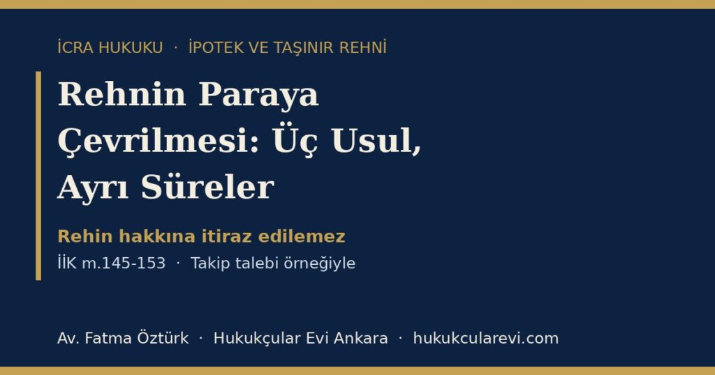 Rehnin Paraya Çevrilmesi Yoluyla Takip 2026 (İİK m.145-153): İpotek, Akit Tablosu, Satış Süreleri ve Rehin Açığı Belgesi — Takip Talebi Örneğiyle Rehnin Paraya Çevrilmesi Yoluyla Takip 2026 (İİK m.145-153): İpotek, Akit Tablosu, Satış Süreleri ve Rehin Açığı Belgesi — Takip Talebi Örneğiyle