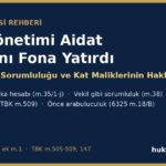 site yonetimi aidat parasi fon yonetici sorumlulugu