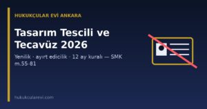 Tasarım Tescili ve Tasarım Hakkına Tecavüz 2026: Yenilik, Ayırt Edicilik, 12 Ay Kuralı ve Tazminat (SMK m.55-81)