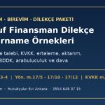 Katılımevim ve Birevim tasarruf finansman dilekçe ve ihtarname örnekleri: cayma, belge talebi, KVKK, erteleme, BDDK, arabuluculuk ve dava