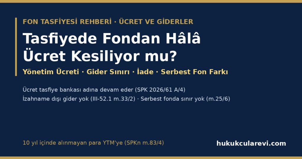 Tasfiye Sürecinde Fondan Hâlâ Yönetim Ücreti Kesiliyor mu? 2026 — SPK 2026/61 A/4, İzahname Dışı Gider Yasağı, Gider Üst Sınırı ve İade (III-52.1 m.33), Serbest Fon Farkı, KAP Açıklamaları ve On Yıl İçinde Alınmayan Tasfiye Parası (İhtarname Örneğiyle) Tasfiye Sürecinde Fondan Hâlâ Yönetim Ücreti Kesiliyor mu? 2026 — SPK 2026/61 A/4, İzahname Dışı Gider Yasağı, Gider Üst Sınırı ve İade (III-52.1 m.33), Serbest Fon Farkı, KAP Açıklamaları ve On Yıl İçinde Alınmayan Tasfiye Parası (İhtarname Örneğiyle)