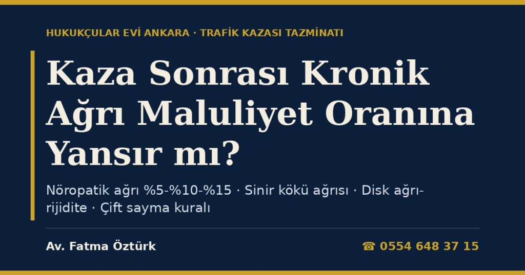 Trafik Kazası Sonrası Kronik Ağrı Maluliyet Oranına Yansır mı? 2026: Nöropatik Ağrı (%5-%10-%15), Sinir Kökü Ağrısı, Kompleks Bölgesel Ağrı Sendromu ve Tazminat Trafik Kazası Sonrası Kronik Ağrı Maluliyet Oranına Yansır mı? 2026: Nöropatik Ağrı (%5-%10-%15), Sinir Kökü Ağrısı, Kompleks Bölgesel Ağrı Sendromu ve Tazminat