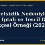 Ehliyetsizlik Nedeniyle Tapu İptali ve Tescil Dava Dilekçesi Örneği (2026) — TMK m.15
