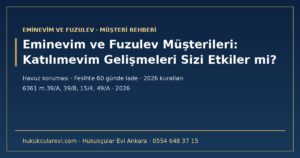 Eminevim ve Fuzulev Müşterileri 2026: Katılımevim ve Birevim’deki Gelişmeler Sizi Etkiler mi? — Paranız Nerede, Fesihte 60 Günde İade, Organizasyon Ücreti, 1 Temmuz ve 1 Ekim Kuralları, Tahsisat ve Başvuru Yolları (6361 m.39/A, 39/B, 15/4, 49/A, 50/A)