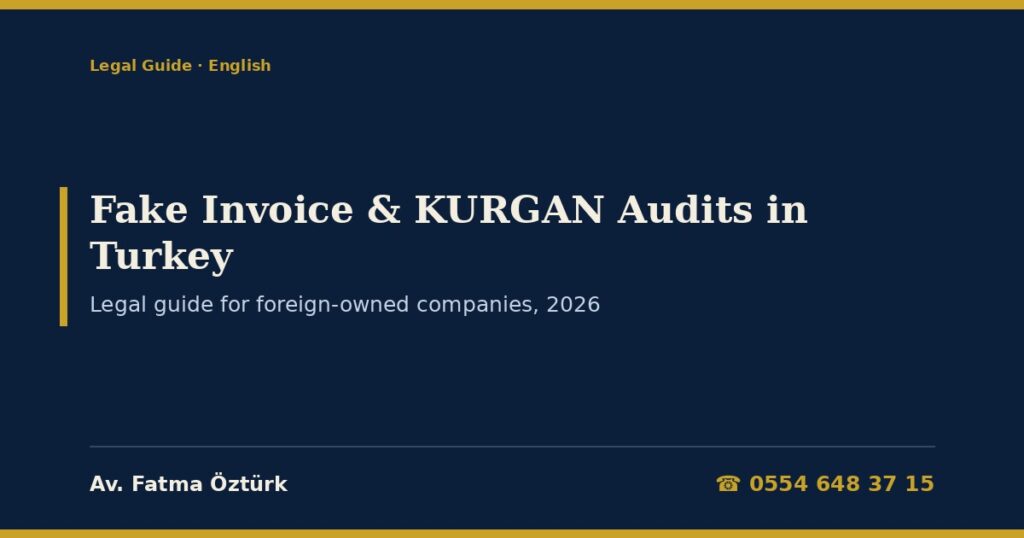 Fake Invoice Allegations and KURGAN Tax Audits in Turkey 2026: A Legal Guide for Foreign-Owned Companies — Tax Procedure Law Art. 359, VAT Deduction Denial, Threefold Penalty, Voluntary Disclosure, Deadlines and Directors’ Criminal Exposure Fake Invoice Allegations and KURGAN Tax Audits in Turkey 2026: A Legal Guide for Foreign-Owned Companies — Tax Procedure Law Art. 359, VAT Deduction Denial, Threefold Penalty, Voluntary Disclosure, Deadlines and Directors’ Criminal Exposure
