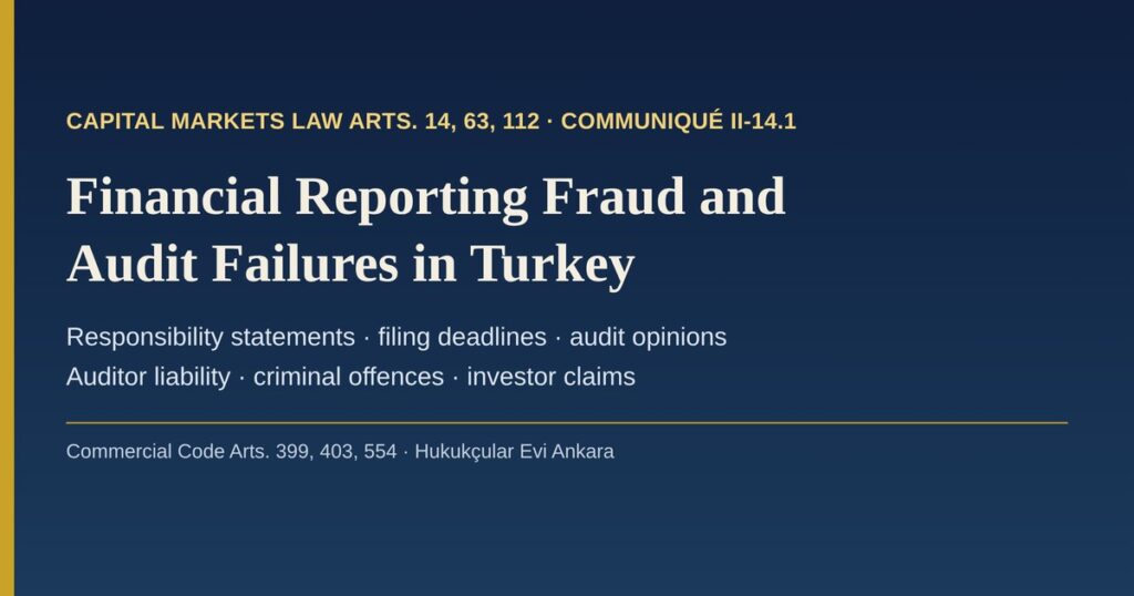 Financial Reporting Fraud and Audit Failures in Turkish Listed Companies: Capital Markets Law Articles 14, 63 and 112 and Communiqué II-14.1 Financial Reporting Fraud and Audit Failures in Turkish Listed Companies: Capital Markets Law Articles 14, 63 and 112 and Communiqué II-14.1
