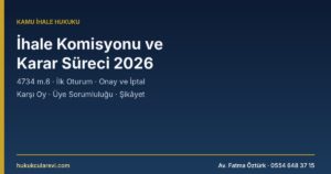 İhale Komisyonu ve Karar Süreci 2026: 4734 m.6, İlk Oturum, Onay, Karşı Oy ve Sorumluluk