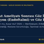 Katarakt Ameliyatı Sonrası Göz İçi Enfeksiyon (Endoftalmi) ve Göz Kaybı: Komplikasyon mu, Kusur mu? 2026 — Sterilizasyon, Enfeksiyon Kontrol Yönetmeliği, Hastane Sorumluluğu, Tazminat ve Kararlar
