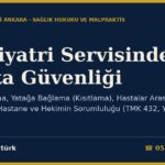Psikiyatri Servisinde Hasta Güvenliği: İntihar, Kaçma, Yatağa Bağlama (Kısıtlama), Hastalar Arası Şiddet ve Taburculuk; Hastane ve Hekimin Sorumluluğu (TMK 432, Yargıtay HGK, AİHM)