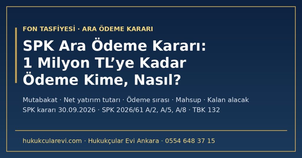 SPK Ara Ödeme Kararı 2026: Tasfiye Edilen Fonlarda 1 Milyon TL’ye Kadar Ödeme Kime, Nasıl ve Hangi Sırayla Yapılacak? SPK Ara Ödeme Kararı 2026: Tasfiye Edilen Fonlarda 1 Milyon TL’ye Kadar Ödeme Kime, Nasıl ve Hangi Sırayla Yapılacak?