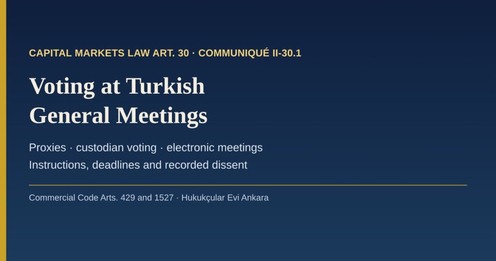 Voting at Turkish General Meetings from Abroad: Proxies under Communiqué II-30.1, Custodian Voting under Commercial Code Art. 429 and Electronic General Meetings Voting at Turkish General Meetings from Abroad: Proxies under Communiqué II-30.1, Custodian Voting under Commercial Code Art. 429 and Electronic General Meetings
