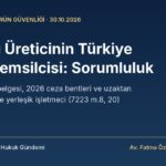 Yetkili temsilcinin sorumluluğu, görevlendirme belgesi ve 7223 sayılı Kanun m.8 ve m.20 kapsamında idari para cezası